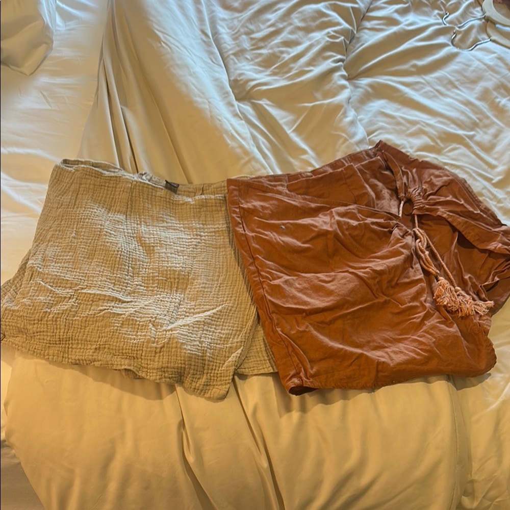 SHEIN Tan and Rust Skirt Set